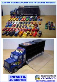 CAMION-GUARDACOCHES-CON-78-COCHES-EN-MINIATURA