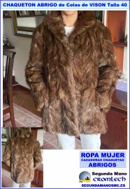 CHAQUETON-ABRIGO-COLAS-DE-VISON-TALLA-40