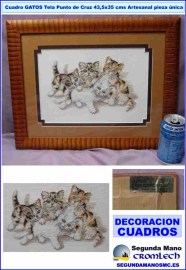 CUADRO-GATOS-TELA-PUNTO-DE-CRUZ-44X35CMS