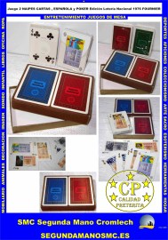 JUEGO-2-NAIPES-BARAJA-ESPANOLA-POKER-LOTERIA-NACIONAL-1976