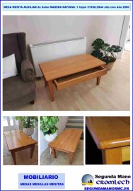 MESA MESITA auxiliar de Salón MADERA maciza. Año 2000, Medidas: 51 x 96,5 x 44 alto cms.