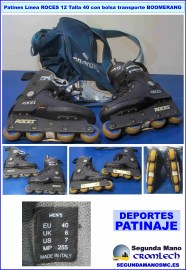 PATINES-EN-LINEA-ROCES-12-TALLA-40-CON-BOLSA-TRANSPORTE-BOOMERANG