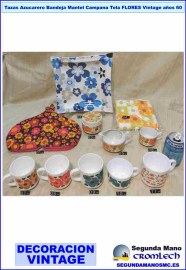 TAZAS-AZUCARERO-MANTEL-BANDEJA-CAMPAN-FLORES-VINTAGE