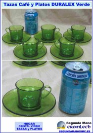 TAZAS-CAFE-Y-PLATOS-DURALEX-VERDE