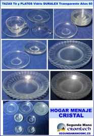 TAZAS-TE-PLATOS-VIDRIO-DURALEX-TRANSPARENTE