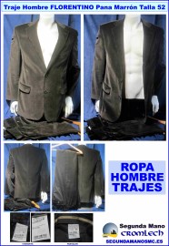 TRAJE-HOMBRE-PANA-FLORENTINO-TALLA-52-MARRON